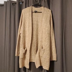 Torrid Size 3 Tan Long Line Cardigan w Pockets